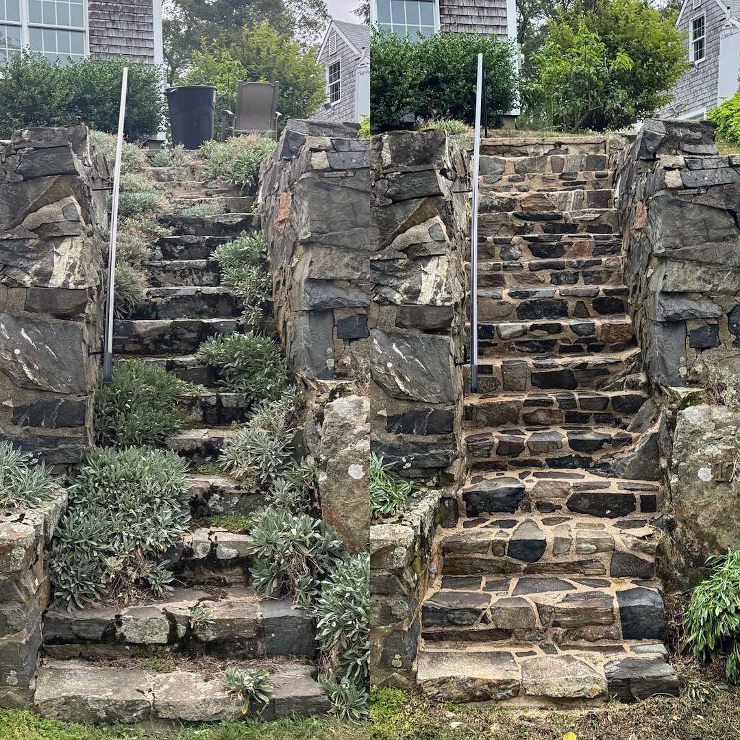 Cleaning Slippery Stone Steps & Patios | Wolfeboro, NH