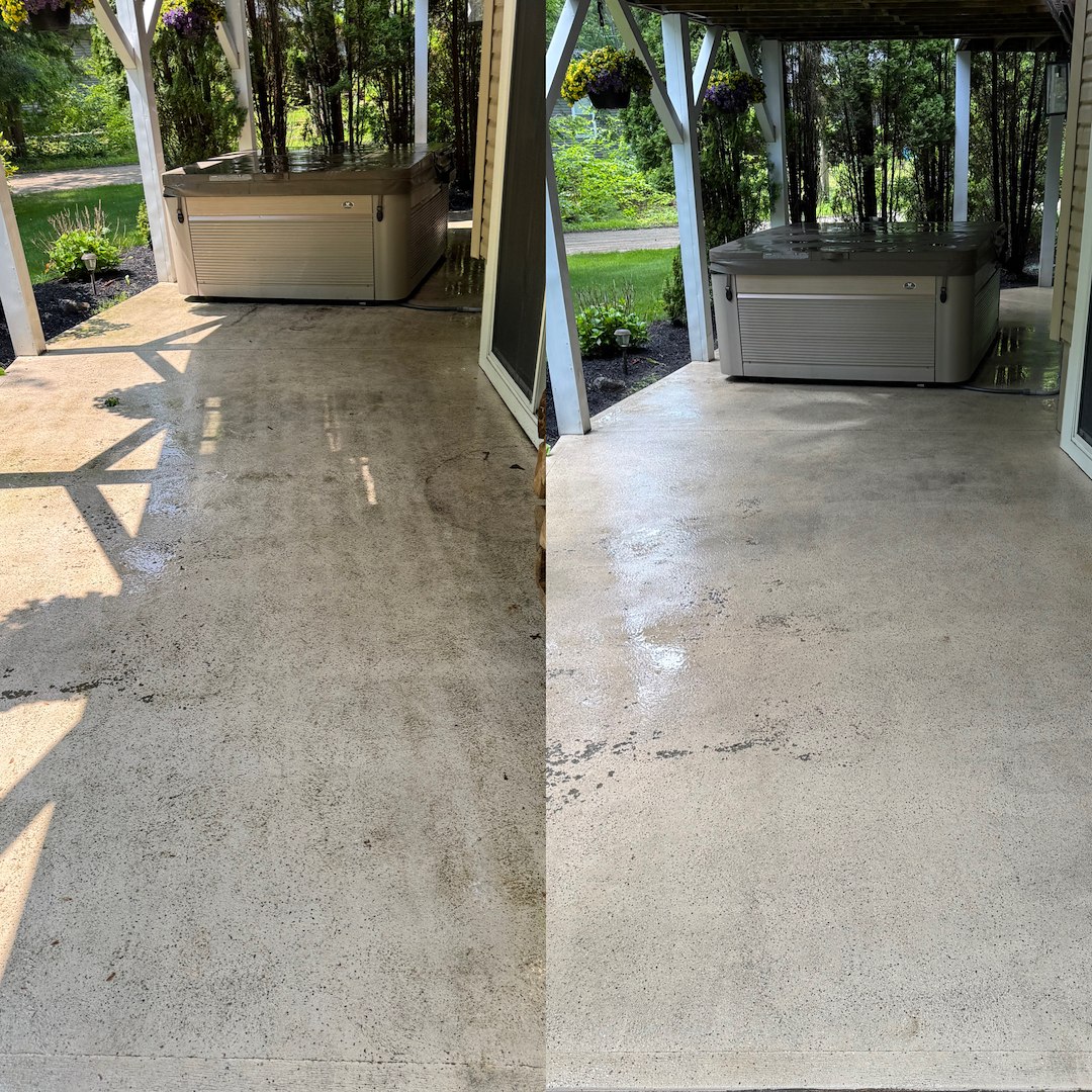 Concrete Cleaning Restores Safety and Curb Appeal at Moultonborough, NH Property