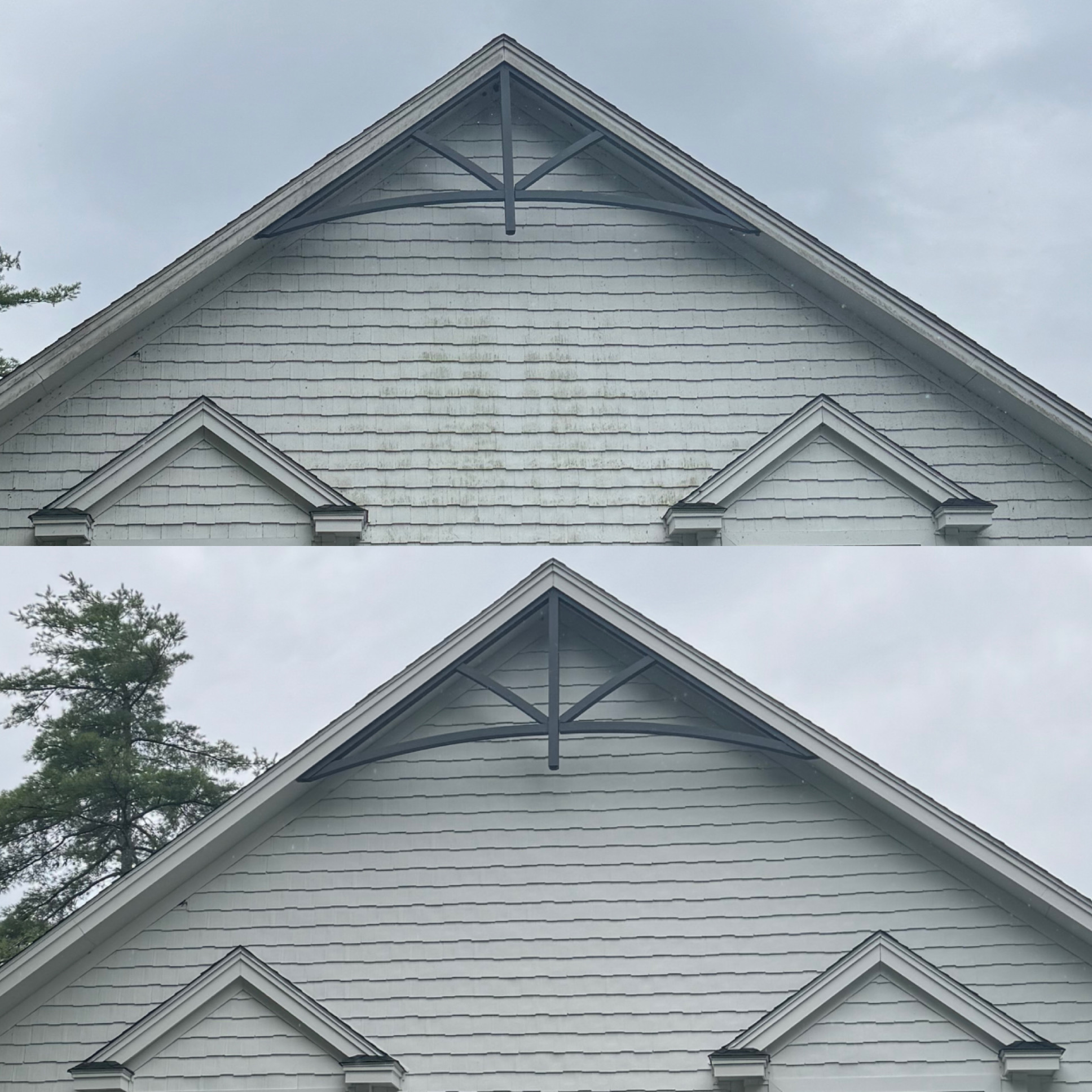 House Washing in Tuftonboro, NH – Restoring Painted Cedar Shake Siding