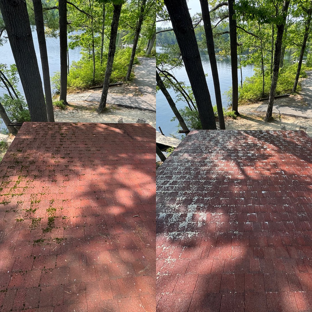 Moss Removal in Tuftonboro, NH – Roof Washing at Sunset Lodges