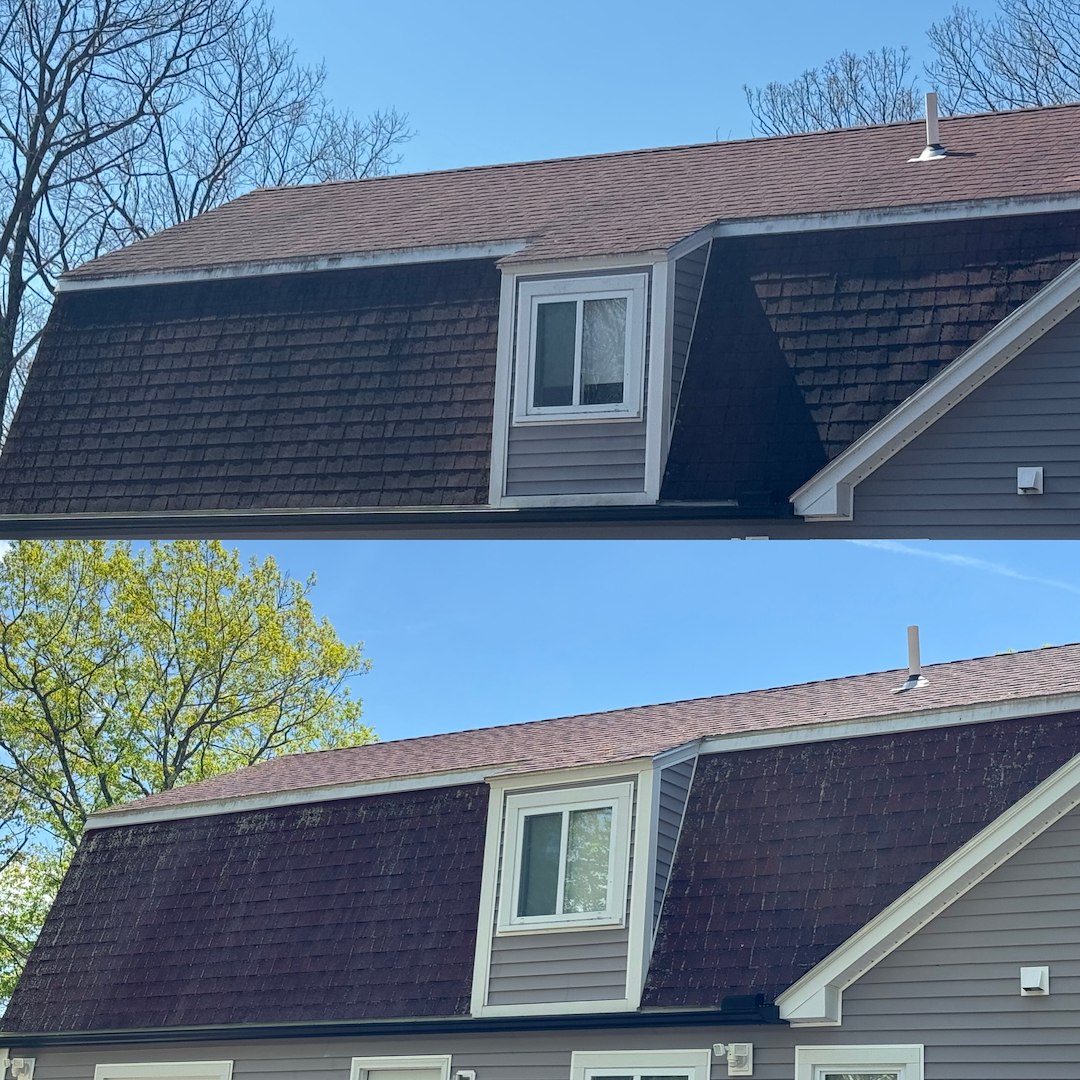 Moss Removal That Restored This Roof in Laconia, NH