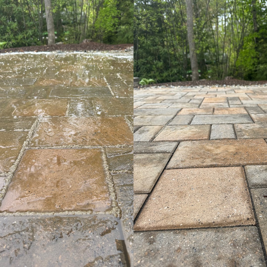 Paver Cleaning to Prep for Sealing in Wolfeboro, NH