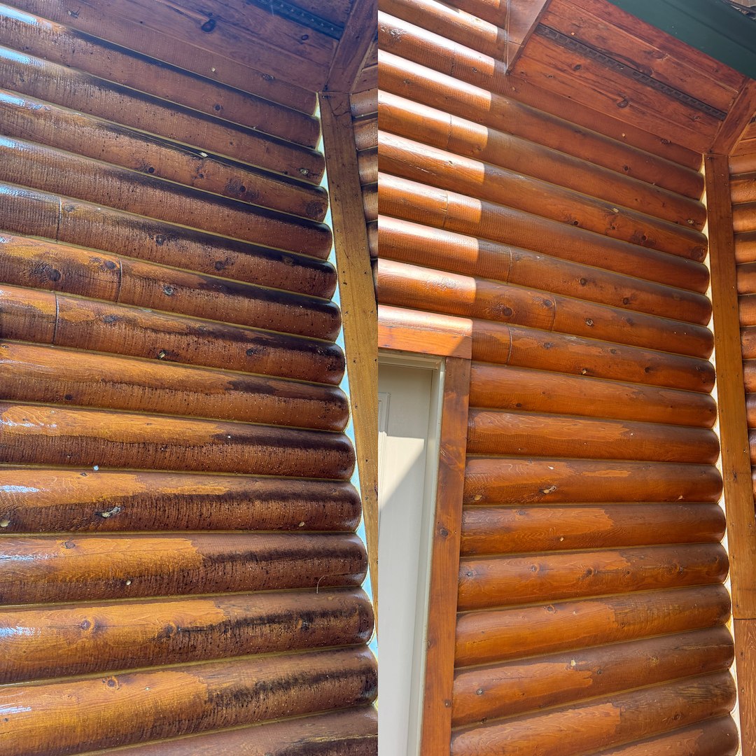Preparing a Log Home for Fresh Stain | House Washing in Wolfeboro, NH