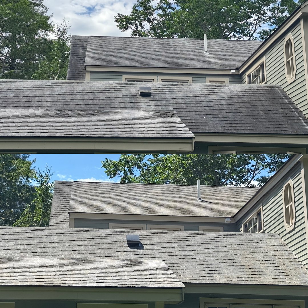 Residential Roof Cleaning Eliminates Black Staining in Wolfeboro, NH