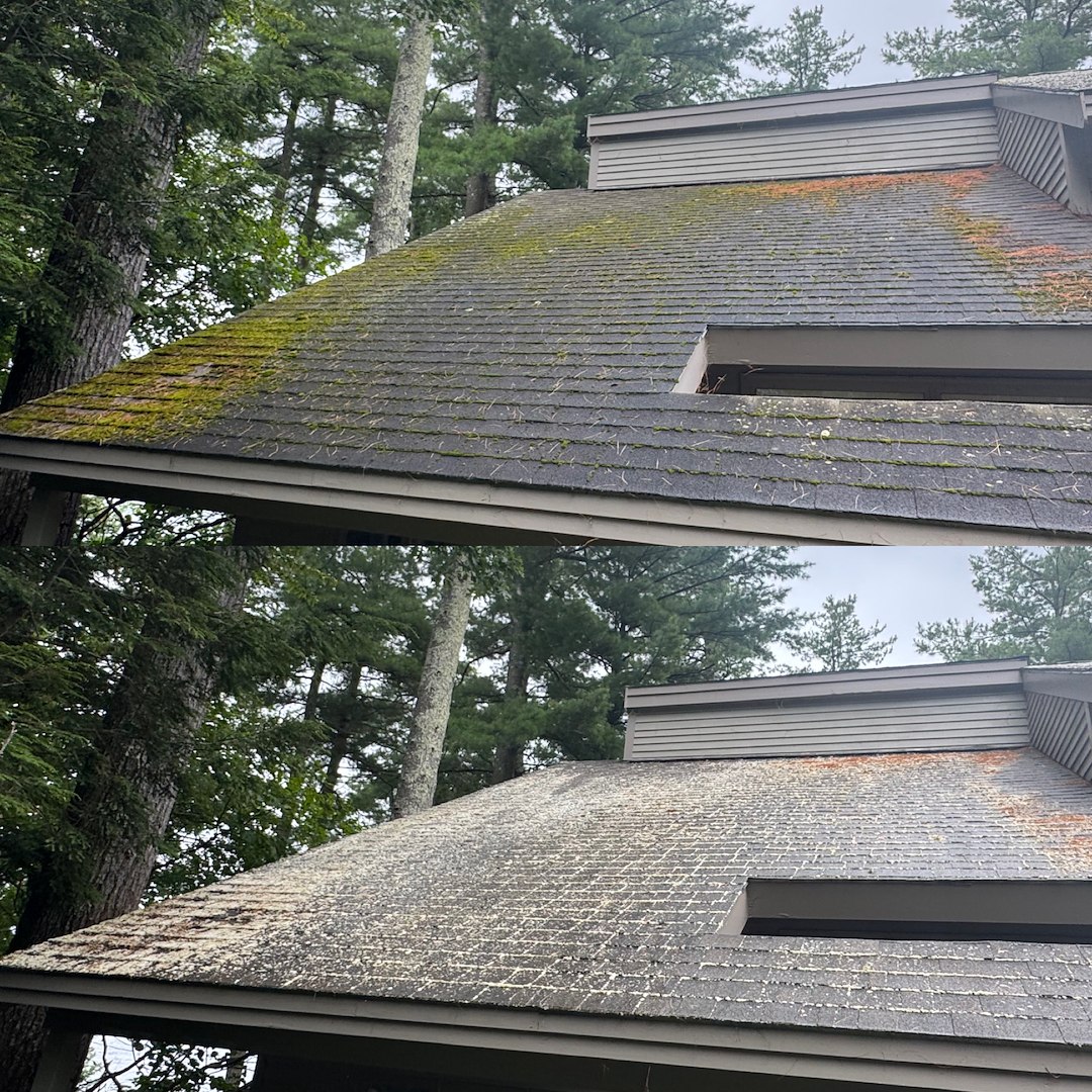 Residential Roof Moss Removal, Wolfeboro, NH